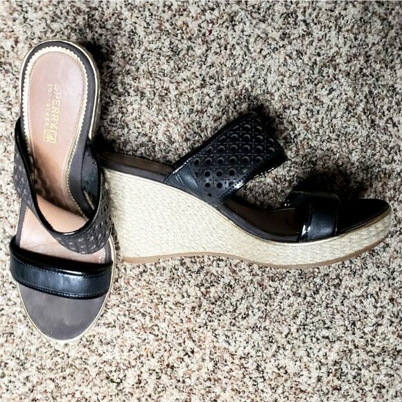 Sperry | Black Topsider Wedges - Picture 2 of 3